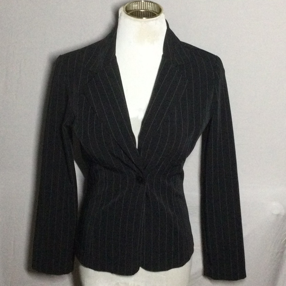 A.BYER rare long sleeve sharp business pinstripe one button women’s blazer